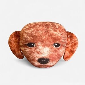 Brown golden doodle Dog Face‎ Plush Pillow